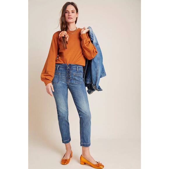 Pilcro Ultra High-Rise Button-Fly Slim Straight Jeans size 2/26 - Picture 2 of 7